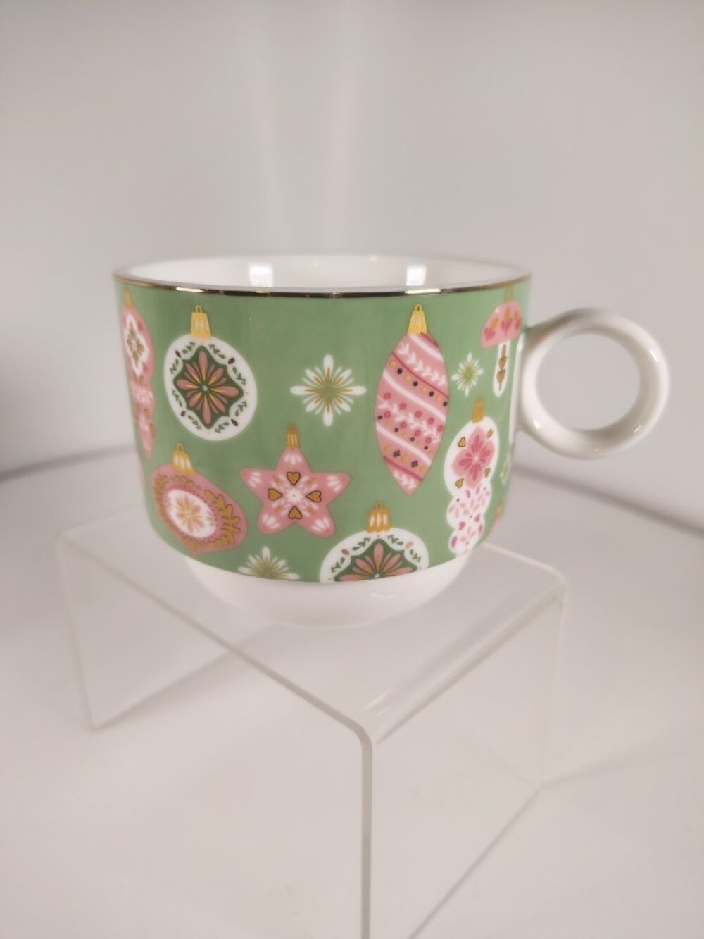 Grace Teaware Fine Porcelain Stacking 8 oz Christmas Ornament Mug